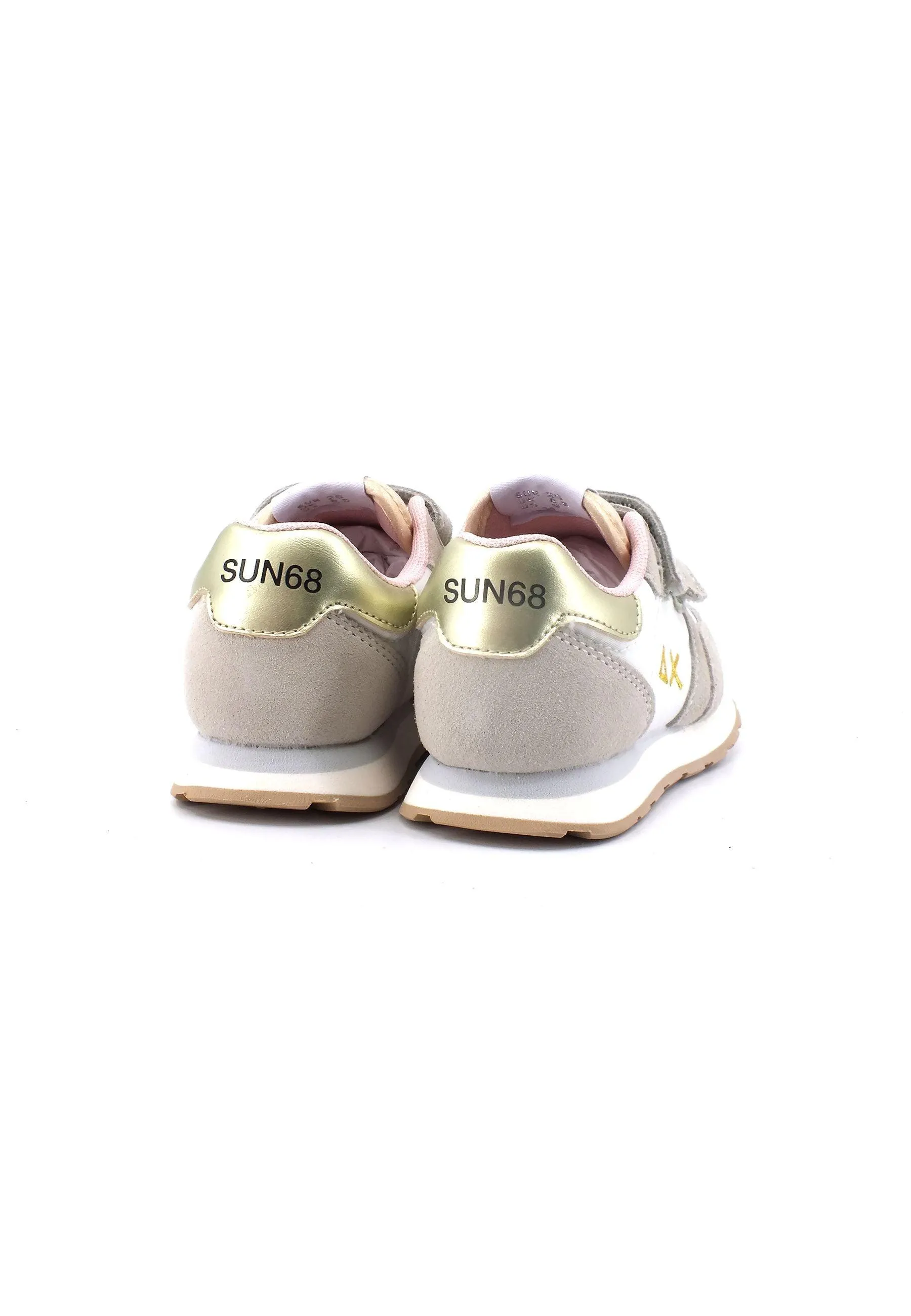 SUN68 Ally Gold Silver Sneaker Bambino Bianco Z33402B