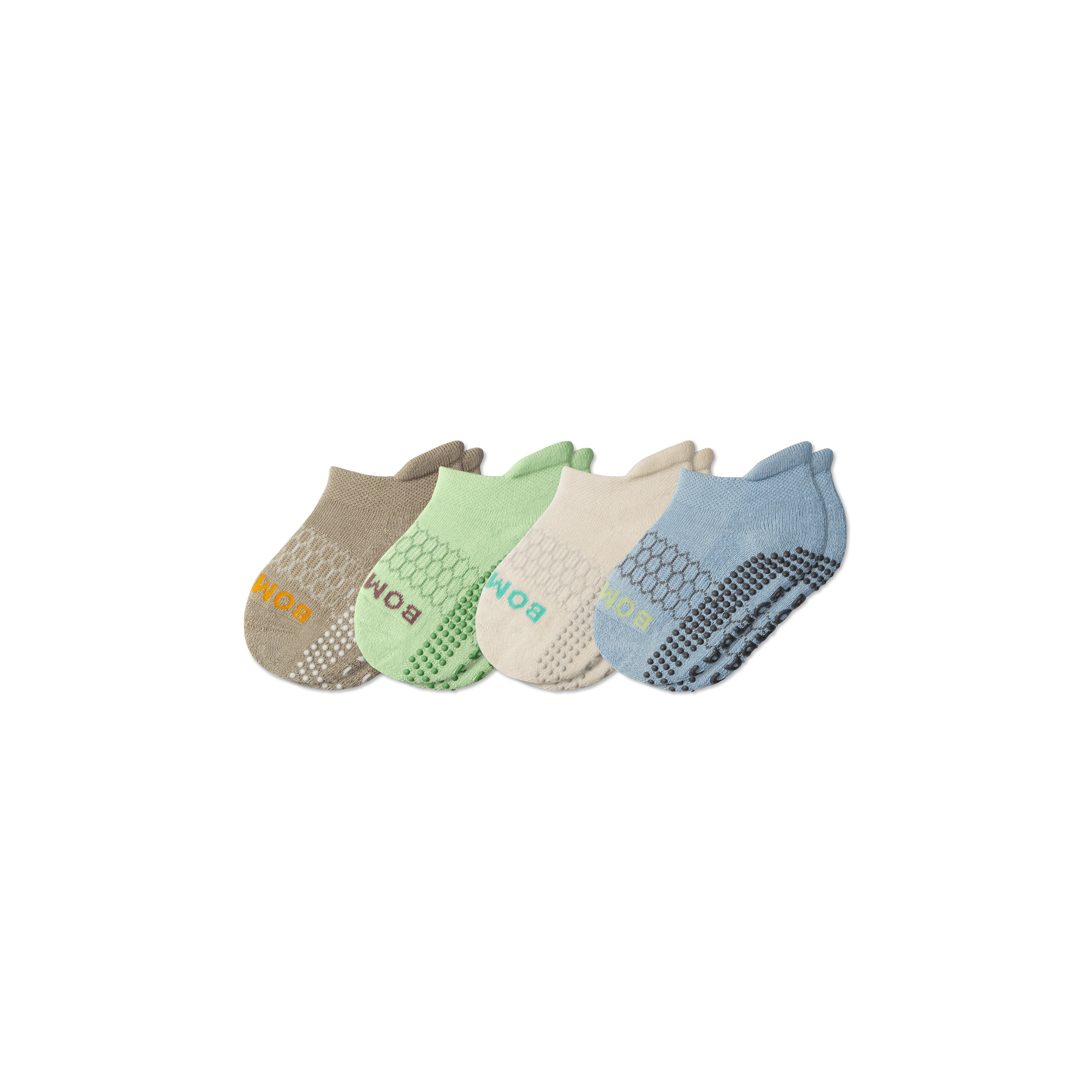 Toddler Solids Gripper Ankle Sock 4-Pack