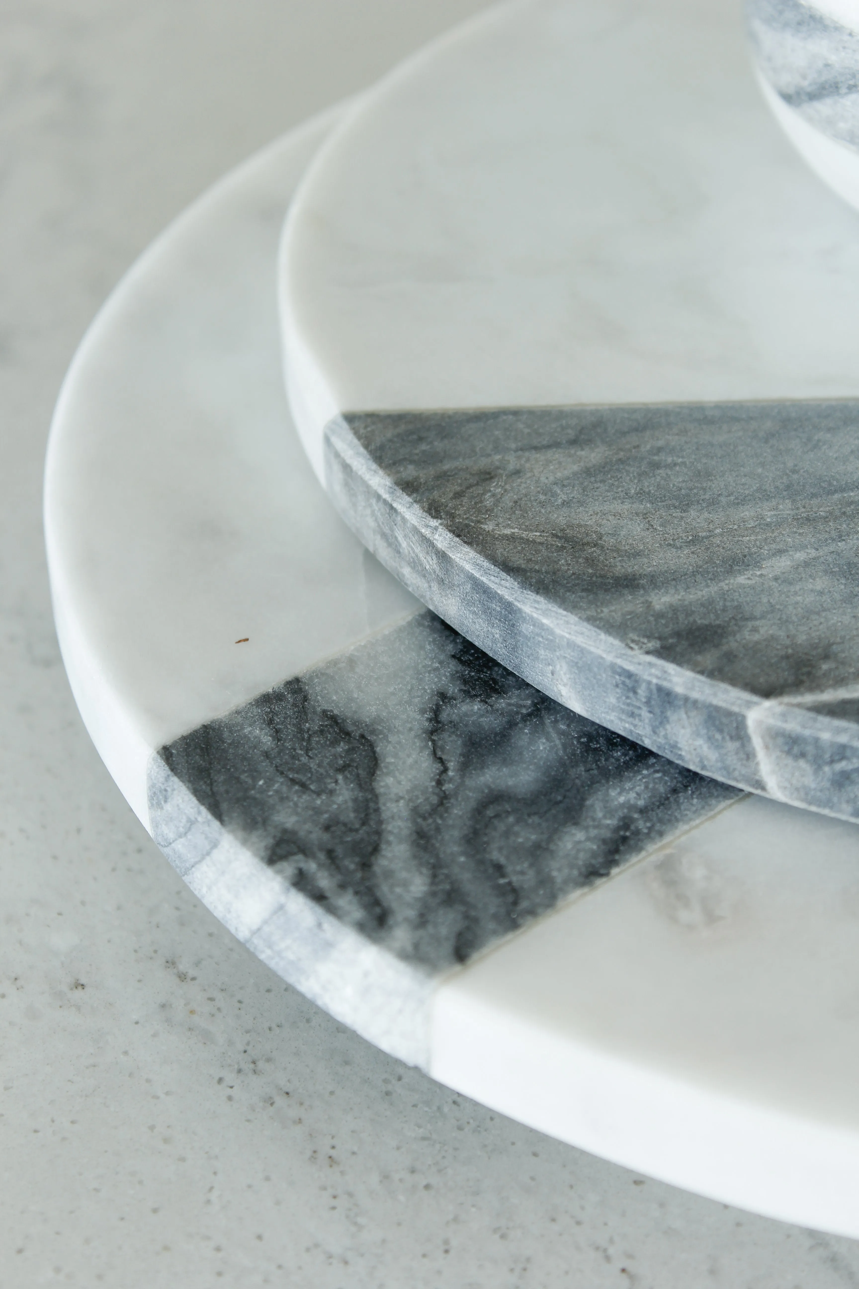 White and Gray Marble Round Board